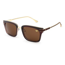 Carica l&#39;immagine nel visualizzatore di Gallery, Krokodil Brand Designer Ladies Square Occhiali da sole Donna Uomo Metal Temple Mirror Occhiali da sole per donna 6657