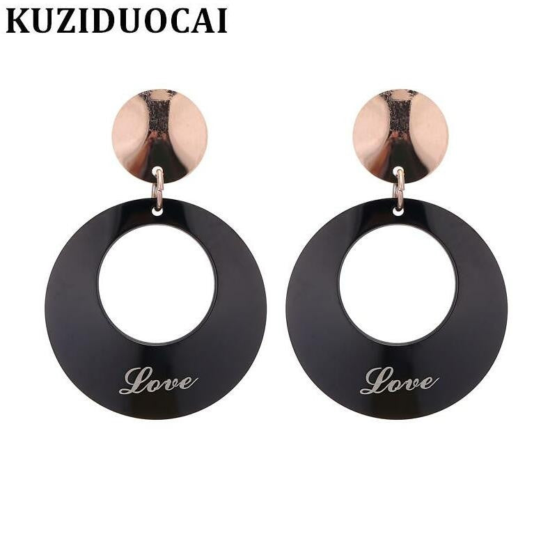 2018 New ! Fashion Fine Noble Jewelry Titanium Stainless Steel Arc Surface Love Circle Stud Earrings For Women E-643