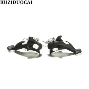 New Fashion Jewelry Cute Quaint Soft Pottery Pokemon 3D Dolphin Statement Drop Earrings For Women Girls Child E-1699