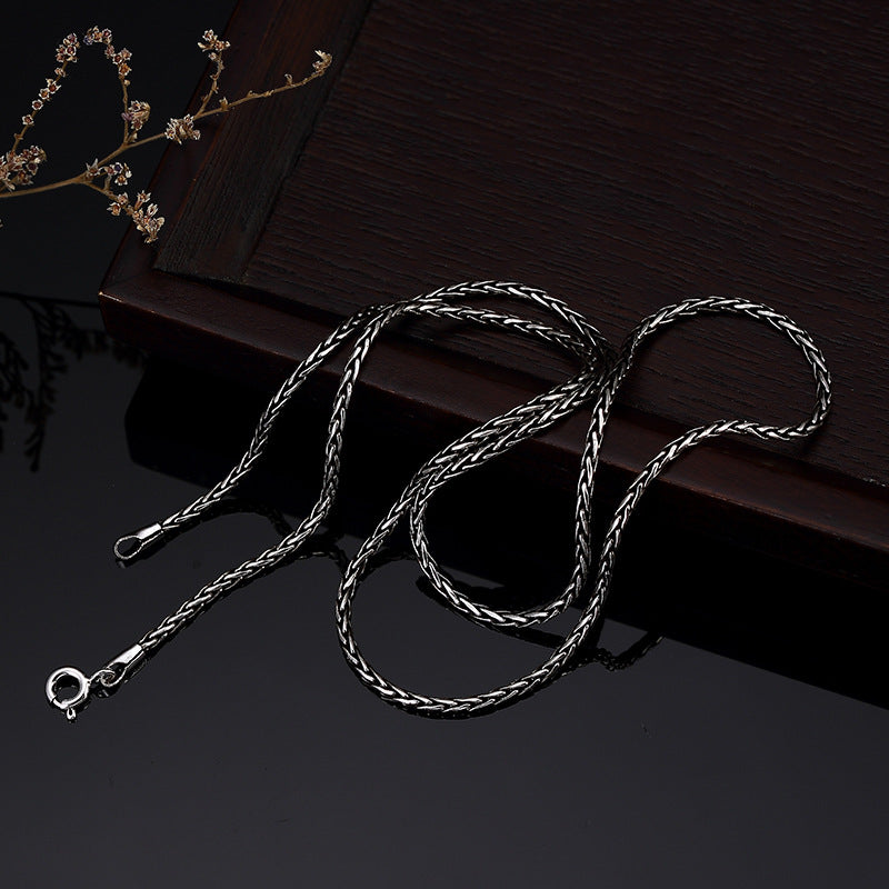Nuova moda disponibile Collana a catena in argento sterling 925 reale Collana da donna in tessuto europeo e americano da 45 cm Gioielli da 18 pollici