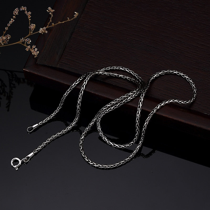 Nuova moda disponibile Collana a catena in argento sterling 925 reale Collana da donna in tessuto europeo e americano da 45 cm Gioielli da 18 pollici 