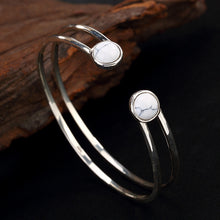 Load image into Gallery viewer, Real 925 Sterling Silver Bangles Elegance Silver Natural Turquoise Bracelet Bangle For Women Ethnic Retro Fine Jewelry