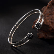 Load image into Gallery viewer, Real 925 Sterling Silver Bangles Elegance Silver Natural Turquoise Bracelet Bangle For Women Ethnic Retro Fine Jewelry