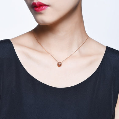New 18k Rose Gold Pendant Necklaces for Women Ball of Yarn Design Small Necklace Birthd Gift Female Fine Jewelry