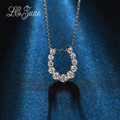 New U Shape 0.51ct Diamond Pendants for Women 18k Platinum Necklaces Valentine Gift Wedding Bridal Fine Jewelry