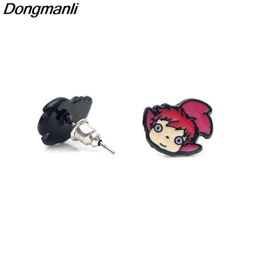 L2546 Cute Ponyo on the Cliff kids Ear Stud Earrings