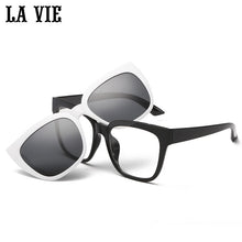 Carica l&#39;immagine nel visualizzatore di Gallery, LA VIE Magnet clip on Removable Polarized Sunglasses for Men Eye Glasses Frame Cat Eye for Women Gafas de sol LV1528