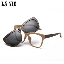 Carica l&#39;immagine nel visualizzatore di Gallery, LA VIE Magnet clip on Removable Polarized Sunglasses for Men Eye Glasses Frame Cat Eye for Women Gafas de sol LV1528