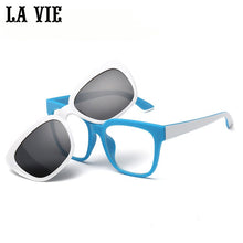 Carica l&#39;immagine nel visualizzatore di Gallery, LA VIE Magnet clip on Removable Polarized Sunglasses for Men Eye Glasses Frame Cat Eye for Women Gafas de sol LV1528