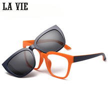Carica l&#39;immagine nel visualizzatore di Gallery, LA VIE Magnet clip on Removable Polarized Sunglasses for Men Eye Glasses Frame Cat Eye for Women Gafas de sol LV1528