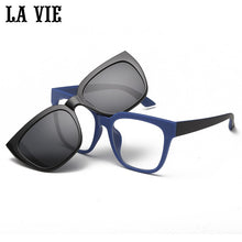 Carica l&#39;immagine nel visualizzatore di Gallery, LA VIE Magnet clip on Removable Polarized Sunglasses for Men Eye Glasses Frame Cat Eye for Women Gafas de sol LV1528