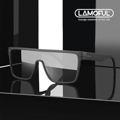 LAMOFUL Brand Oversized One Lens Men Trendy Rectangle Sunglasses  Big Frame Vintage Retro  Brand UV400 Glasses 32090