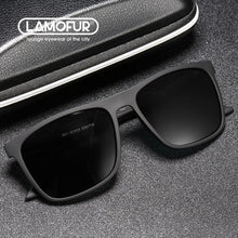 Load image into Gallery viewer, LAMOFUR 2023 Polarized Square Sunglasses For Men Fishing Riding Sunglasses Men&#39;s Street Selfie Trend Glasses 1909