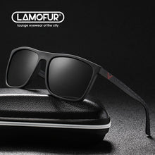 Load image into Gallery viewer, LAMOFUR 2023 Polarized Square Sunglasses For Men Fishing Riding Sunglasses Men&#39;s Street Selfie Trend Glasses 1909