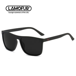 LAMOFUR 2023 Polarized Square Sunglasses For Men Fishing Riding Sunglasses Men's Street Selfie Trend Glasses 1909