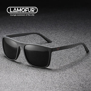 LAMOFUR 2023 Polarized Square Sunglasses For Men Fishing Riding Sunglasses Men's Street Selfie Trend Glasses 1909