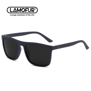 LAMOFUR 2023 Polarized Square Sunglasses For Men Fishing Riding Sunglasses Men's Street Selfie Trend Glasses 1909
