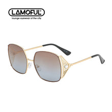 Load image into Gallery viewer, LAMOFUR 2023 borde de Metal mujeres gafas de sol de diseño 2023 anteojos de sol de moda para mujeres Vintage de aleación de diseñador clásico 50006