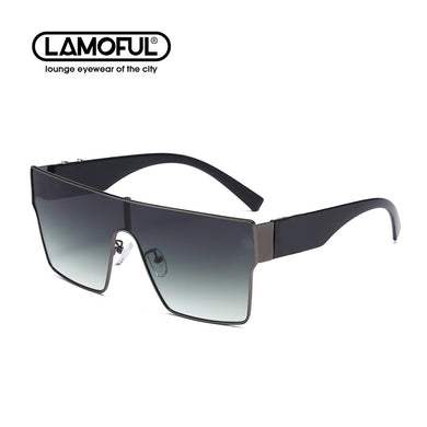 LAMOFUR  Gradient Square Sunglasses Men Women Flat Top One-Lens Sun Glasses Women Brand Designer 2023 UV400 10086