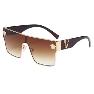 LAMOFUR  Gradient Square Sunglasses Men Women Flat Top One-Lens Sun Glasses Women Brand Designer 2023 UV400 10086