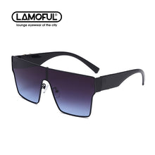 Load image into Gallery viewer, LAMOFUR  Gradient Square Sunglasses Men Women Flat Top One-Lens Sun Glasses Women Brand Designer 2023 UV400 10086