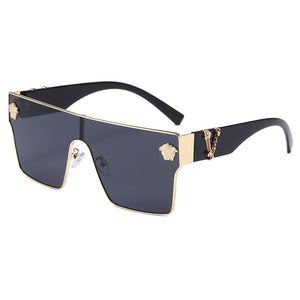 LAMOFUR  Gradient Square Sunglasses Men Women Flat Top One-Lens Sun Glasses Women Brand Designer 2023 UV400 10086