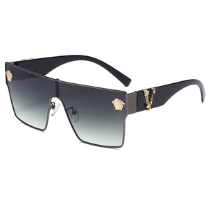 LAMOFUR  Gradient Square Sunglasses Men Women Flat Top One-Lens Sun Glasses Women Brand Designer 2023 UV400 10086