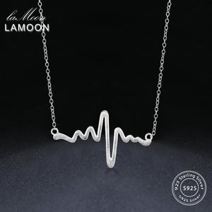 2017 Wiredrawing Electrocardiogram Wavy Chain Necklace 925-Sterling-Silver S925 Fine Jewelry for Women Wedding LMNY010