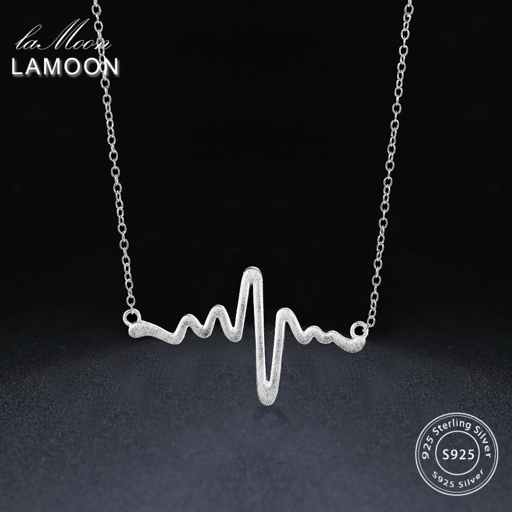 2017 Wiredrawing Electrocardiogram Wavy Chain Necklace 925-Sterling-Silver S925 Fine Jewelry for Women Wedding LMNY010