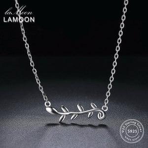 2018 New Lovely Leaf S925 Pendant Necklace 925-Sterling-Silver Fine Jewelry for Women Wedding LMNY066