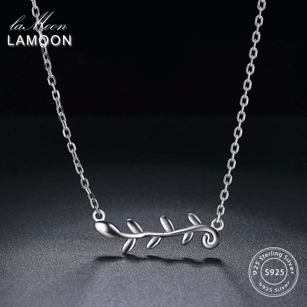2018 New Lovely Leaf S925 Pendant Necklace 925-Sterling-Silver Fine Jewelry for Women Wedding LMNY066