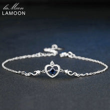 Carica l'immagine nel visualizzatore di Gallery, Crow Princess Cut 0.2ct 100% Real Blue Sapphire 925 Sterling Silver Jewelry S925 Charm Bracelet LMHI029