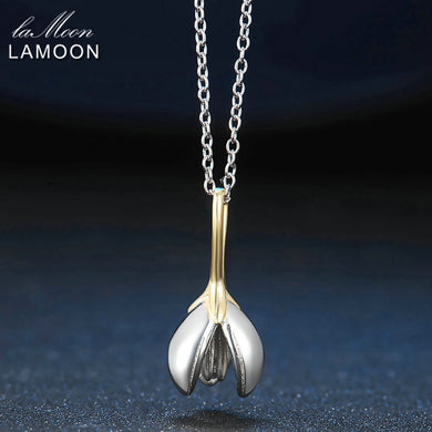 New Magnolia doppio colore 100% reale sterling nastro gioielleria raffinata collana a catena Pandent per le donne S925 NY029 