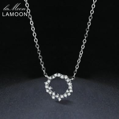 S925 Pendant Necklace for Women Round Circle of Ocean 925 Sterling Silver Fine Jewelry Wedding Party Accessories NY065