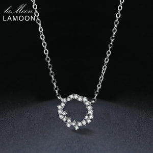 S925 Pendant Necklace for Women Round Circle of Ocean 925 Sterling Silver Fine Jewelry Wedding Party Accessories NY065