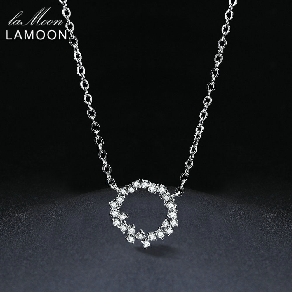 S925 Pendant Necklace for Women Round Circle of Ocean 925 Sterling Silver Fine Jewelry Wedding Party Accessories NY065