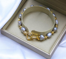 Carica l'immagine nel visualizzatore di Gallery, LAN CAI 2018 New Arrival Baroque Natural Pearl Love bracelets White/Pink/Grey baroque pearl beads bracelet for Women