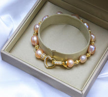 Carica l'immagine nel visualizzatore di Gallery, LAN CAI 2018 New Arrival Baroque Natural Pearl Love bracelets White/Pink/Grey baroque pearl beads bracelet for Women