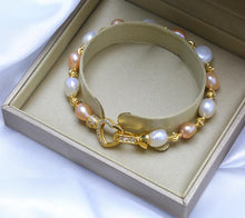 Carica l'immagine nel visualizzatore di Gallery, LAN CAI 2018 New Arrival Baroque Natural Pearl Love bracelets White/Pink/Grey baroque pearl beads bracelet for Women