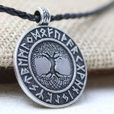 1pcs Nordic Vikings Runes Amulet Pendant Necklace The Tree of Life Runes PENDANT Necklace Nordic Talisman