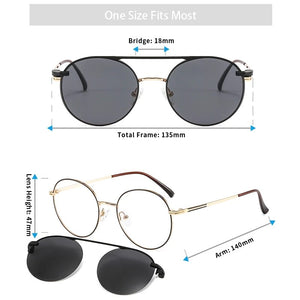 LANSSY Magnetic Polarized Clip On Sunglasses Women Men Round Glasses Frame Optical Myopia Eyeglasses Prescription Eyewear