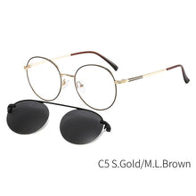 Load image into Gallery viewer, LANSSY Magnetic Polarized Clip On Sunglasses Women Men Round Glasses Frame Optical Myopia Eyeglasses Prescription Eyewear
