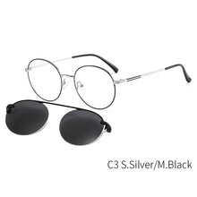 Load image into Gallery viewer, LANSSY Magnetic Polarized Clip On Sunglasses Women Men Round Glasses Frame Optical Myopia Eyeglasses Prescription Eyewear