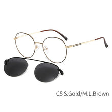 Load image into Gallery viewer, LANSSY Magnetic Polarized Clip On Sunglasses Women Men Round Glasses Frame Optical Myopia Eyeglasses Prescription Eyewear