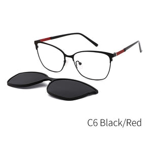 LANSSY Men Metal Clip On Glasses Magnet Sunglasses Women Polarized Optical Prescription Spectacle Frame 2 In 1 Magnet DP33108