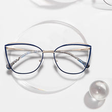 Load image into Gallery viewer, LANSSY Metal Glasses Frame Women Cat Eye Myopia Computer Eyeglasses Frame 2023 Lady Stylish Eyewear  MS3535