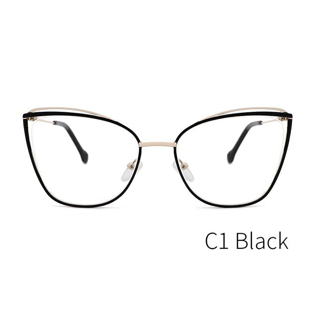LANSSY Metal Glasses Frame Women Cat Eye Myopia Computer Eyeglasses Frame 2023 Lady Stylish Eyewear  MS3535
