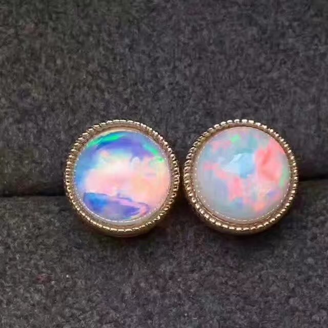 925 sterling silver Natural Opal Colourful Stud Earrings Women Fine jewelry Classic engagement wholesale e070702ago