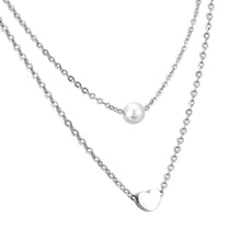 Load image into Gallery viewer, 1PC Double Layers Pendant Necklace Stainless Steel Charm Necklaces With Link Chains Fashion Necklaces Jewelry For Women