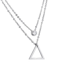 Load image into Gallery viewer, 1PC Double Layers Pendant Necklace Stainless Steel Charm Necklaces With Link Chains Fashion Necklaces Jewelry For Women